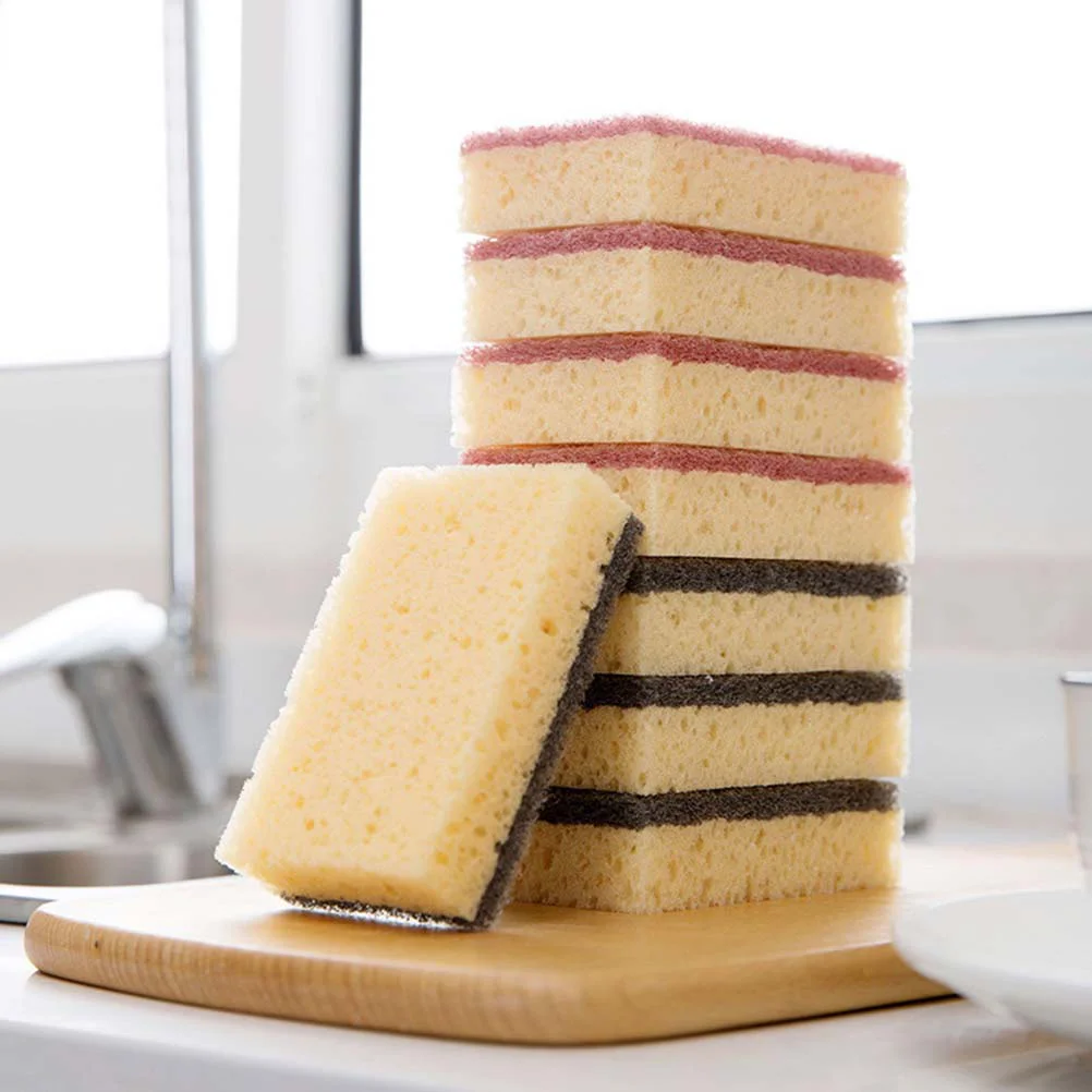 8 PCS Multi-purpose Scouring Pads Non-stick Cookware Sponge Wash Cleaner Frosted Premium for Cleaning