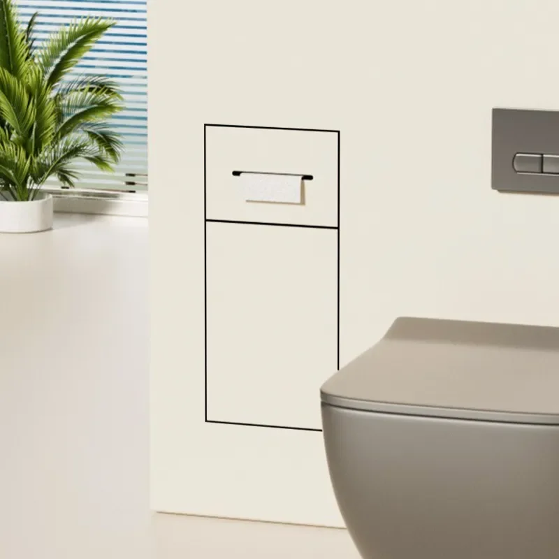 Stainless Steel Recessed Toilet Paper Holder Wall Mounted Bathroom Tissue Box Dispenser Hidden Storage Niche for Modern Home