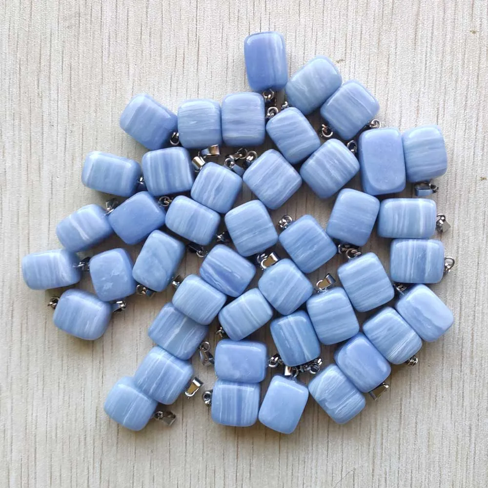 Good quality Synthetic blue stripe onyx Irregular pendants for jewelry Accessories making 50pcs/lot wholesale free shipping