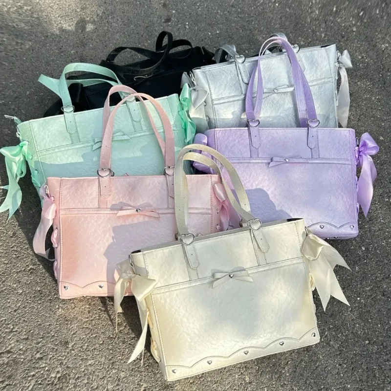 Bandage Bow Shoulder Ita Bag High Capacity Sac Femme Daily Using Bolso Original Bags for Woman Gothic Hot Girl Bolsos Mujer