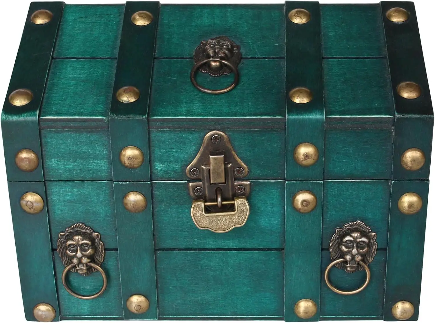 

Vintage Wooden Treasure Chest, Jewelry Storage Box with Lock, Classical Storage and Decorative Box, Large Capacity Vinta