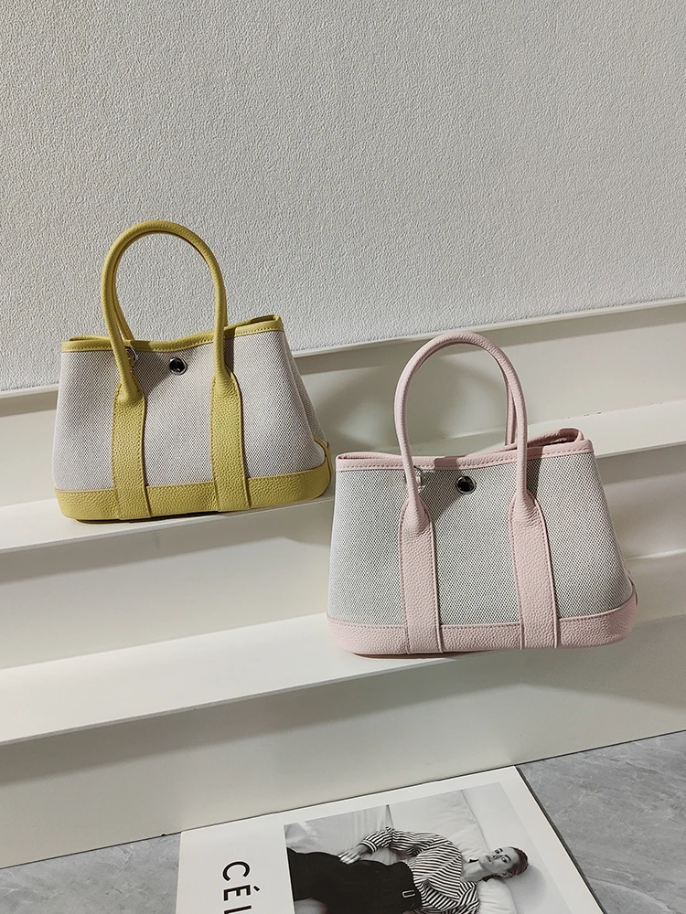 

Canvas Tote Bag Women's Garden Handbag Spring Summer New Sle Small Faionable Crossbody Bag Casual Simple Soft Leather