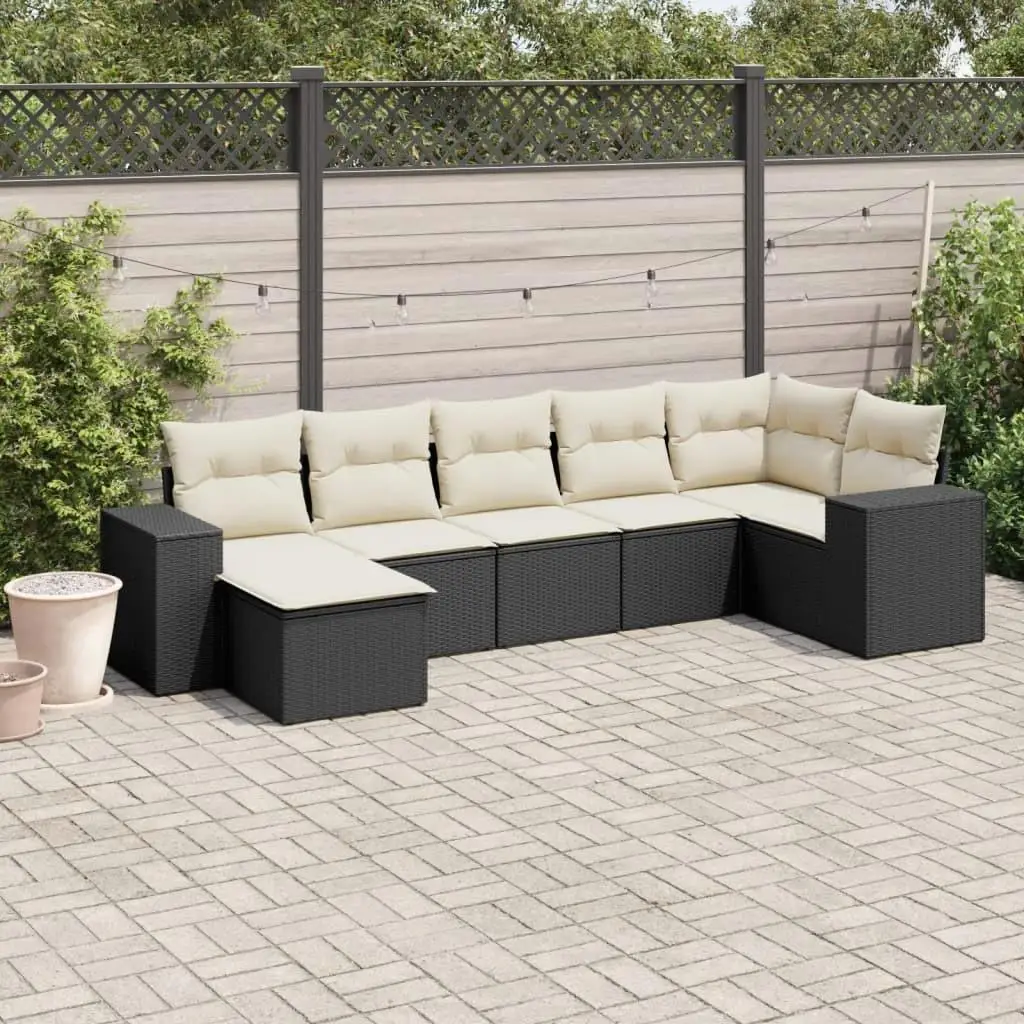

Large Modular Black PE Rattan Garden Sofa Set Outdoor Furniture Comfortable Sectional Seating for Patio Deck Balcony