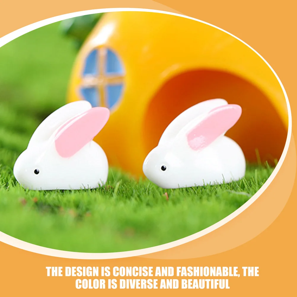 

25pcs Rabbit Figurines Resin Bunny Statues LifelikeCar Yard Lovely Mini Bunny Figurine Garden Decor Mini Animal Model