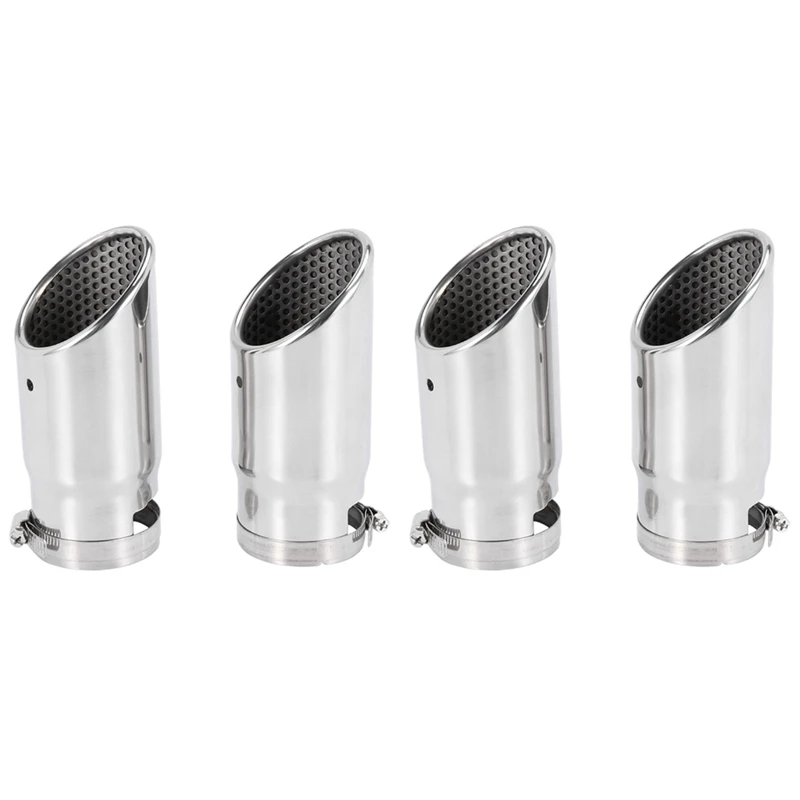 4Pcs For Mercedes Benz C180 Car Exhaust Muffler Tip Stainless Steel Pipe Chrome Modified