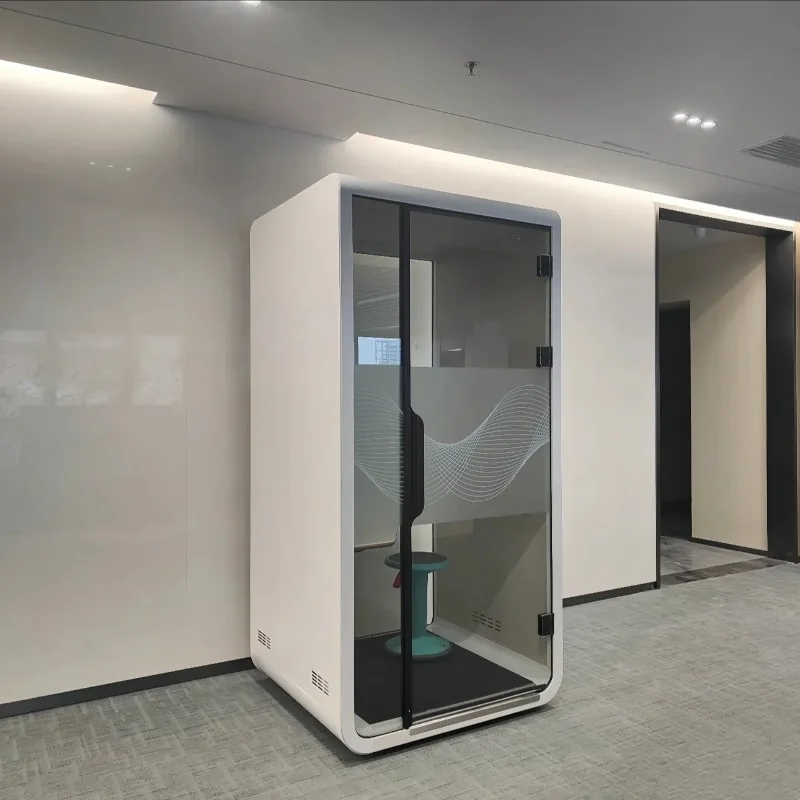 Movable Indoor Booth Phone Pod Office Pod Privacy Soundproof Telephone Booth for Commercial Office Building