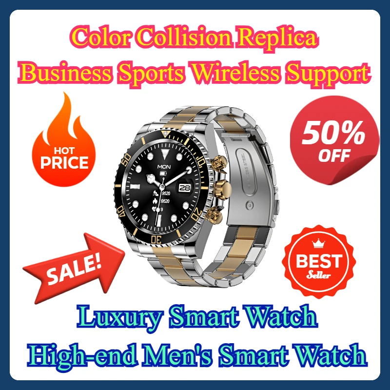 

Color Collision Replica Business Sports Wireless Support Luxury Smart Watch High-end Men's Smart Watch