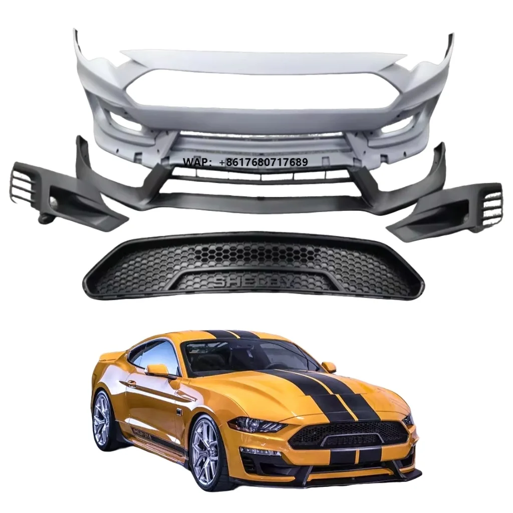 

High Quality PP Body Kit for Mustang 2018-2021 Upgrade Shelby Style Front Bumper Grille Bumper Auto Parts Tuning Hot Sales