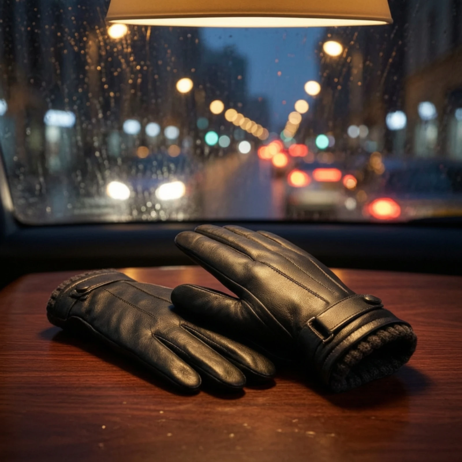 Gloves with Fleece Ribbed Cuff Wind-Resistant Touchscreen Gloves Soft Windproof for Men, Winter, Driving