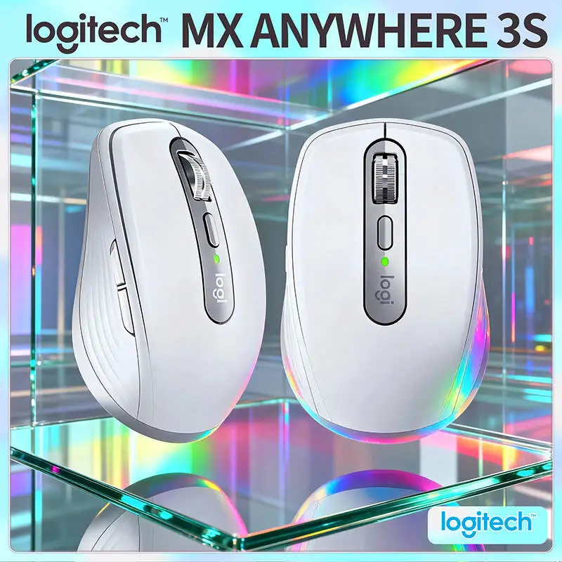 

Logitech MX Anywhere 3S Ergonomic Mouse - 8000 DPI Glass Tracking, MagSpeed Scroll, 3-Device Sync, Office & Travel Use