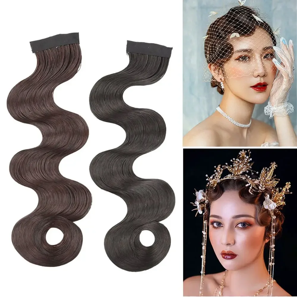 1pc Matte Wavy Hair Piece Hair Extension Cheongsam Fake Bangs Curly Bangs Synthetic Hair Hair Bangs Wig