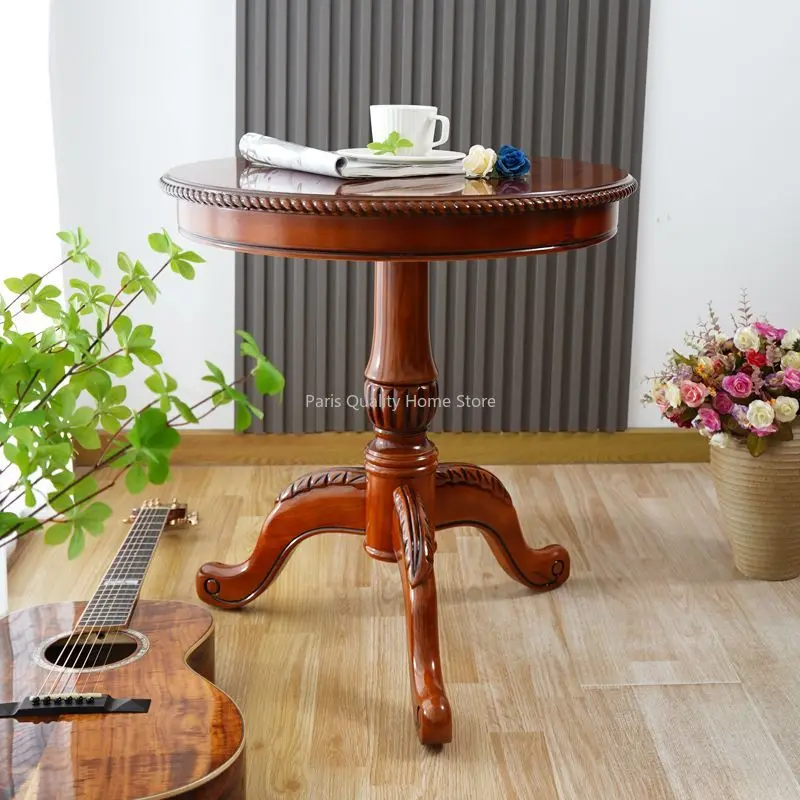 American Solid Wood Retro Small Round Photography Coffee Table Props Creative Flower Stand Coffee Table Table Display Stand