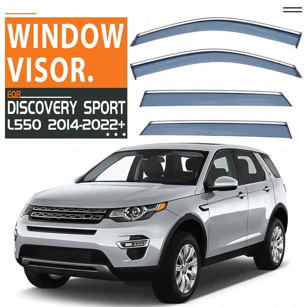

Chrome Strips Rain Guards for Land Rover Discovery Sport L550 2014-2023 Window Visor Wind Deflectors Door Visor Vent Shade