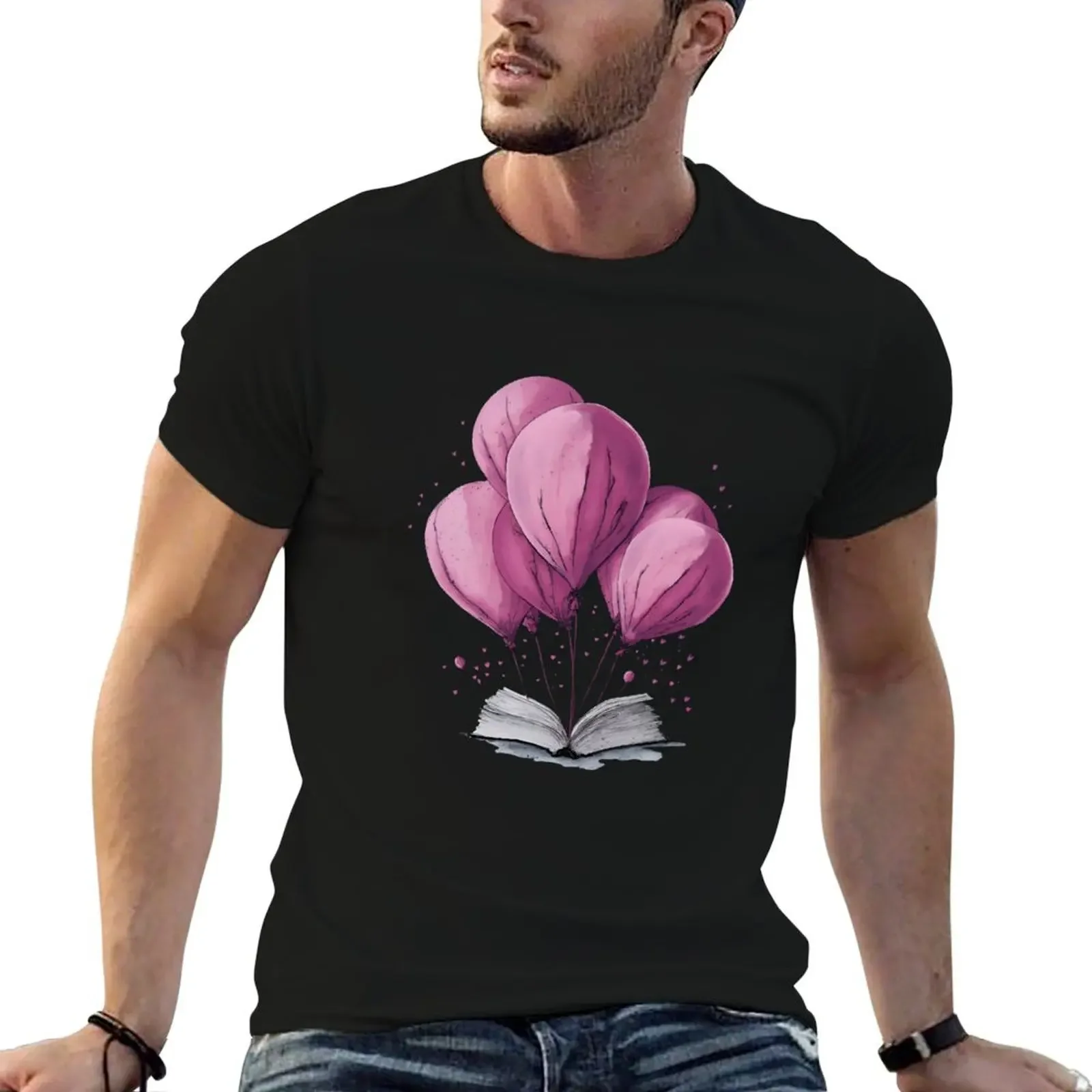 Reading books and dream up, pink baloon growing from book, Book Sticker, bookworm gift for reader,student gift, lover bo T-Shirt