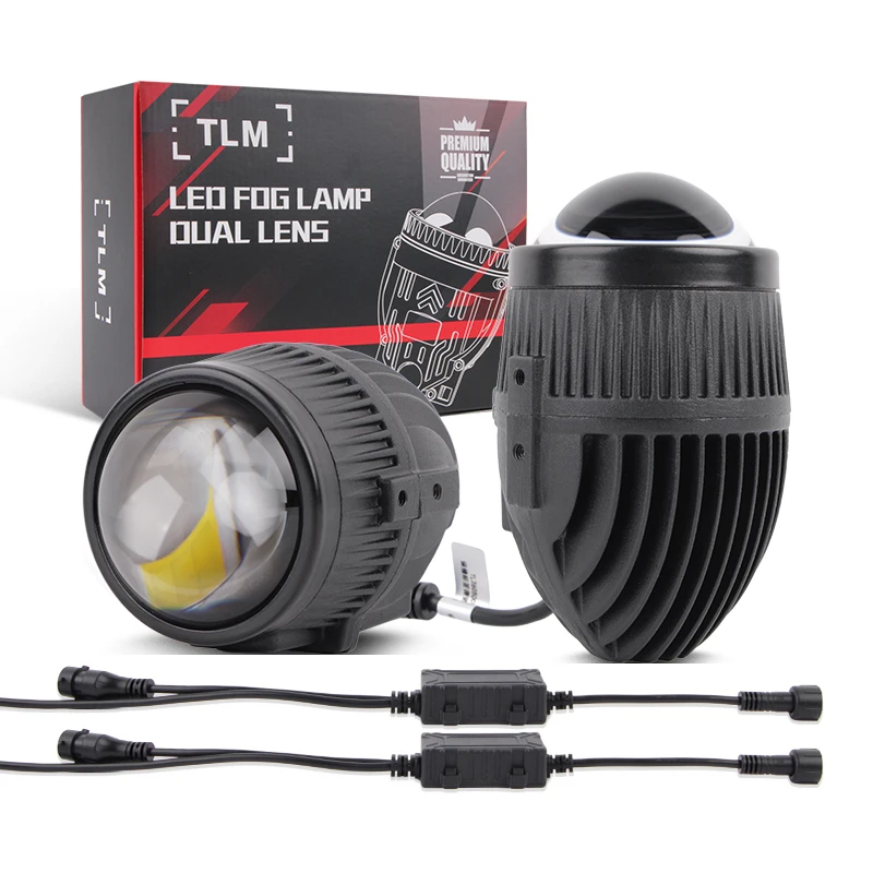 

2PCS 12V For Toyota Ford 2.0Inch Bi LED Projector Fog Light Lens Warm White 4300K High beam and low beam Led Fog Lamp