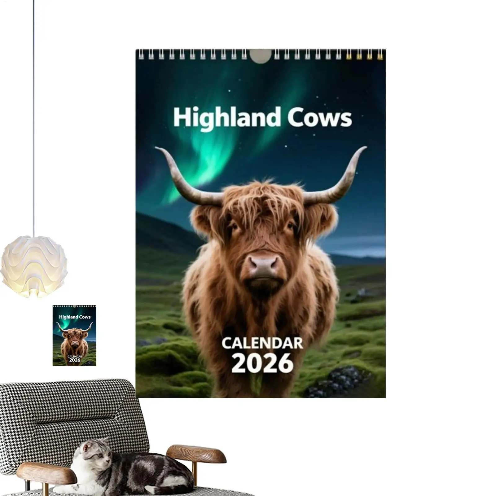 

Календарь на 2026 год, рождественский ежемесячный планировщик, толстая бумага, настенный настольный календарь для расписания, заметок, домашний декор, крыльцо, классная комната