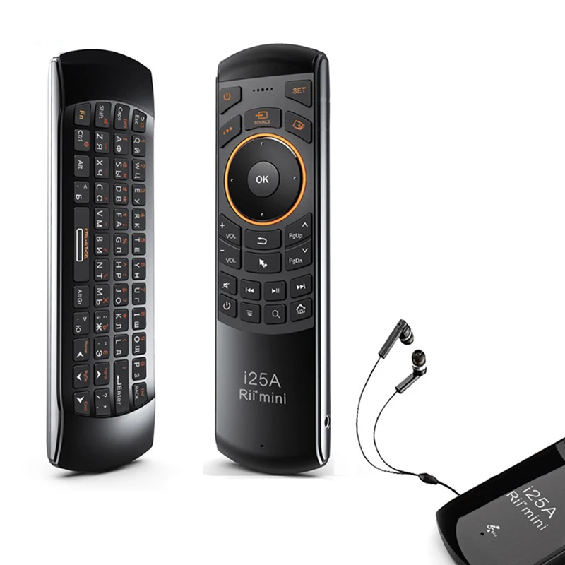 Rii i25A 2.4G Mini bezprzewodowa klawiatura powietrza pilot zdalnego mysz latać pilot zdalnego sterowania z odbiornikiem USB idealny do TV Box z androidem