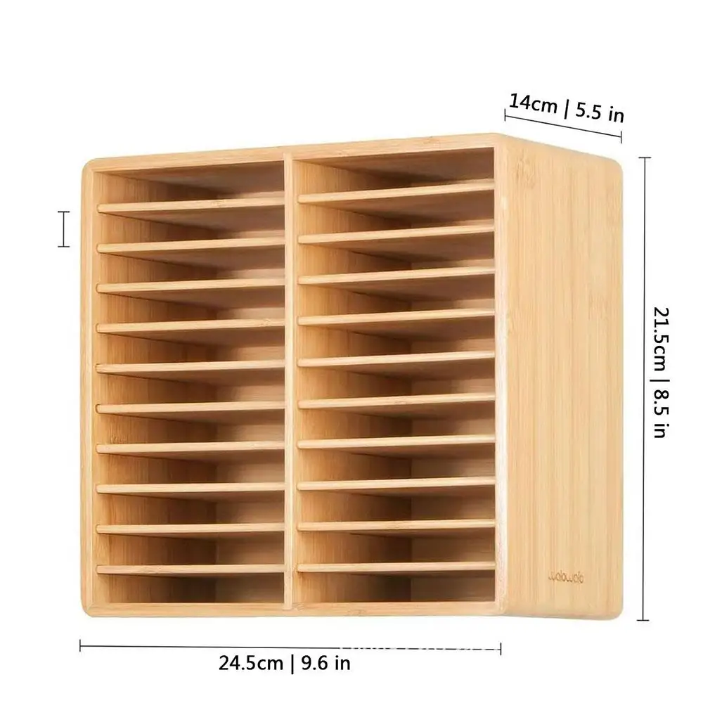 Bamboo Desktop Watercolor Pen Storage Box Student Office Pen Holder Painting Brush Storage Rack Multi-layer Stationery Supplies