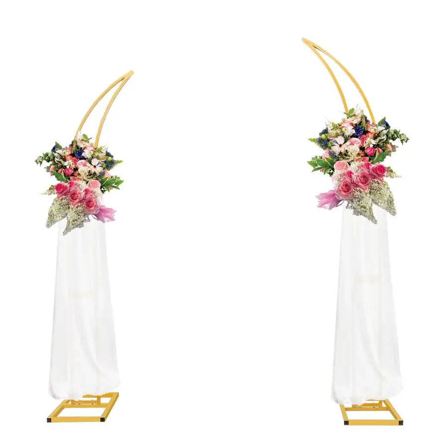 

Moon Curved Metal Arch Backdrop Stand Set of 2 Flower Arch for Wedding, Birthday, Anniversary amp Bridal Showers 6.2ft, 6.9ft