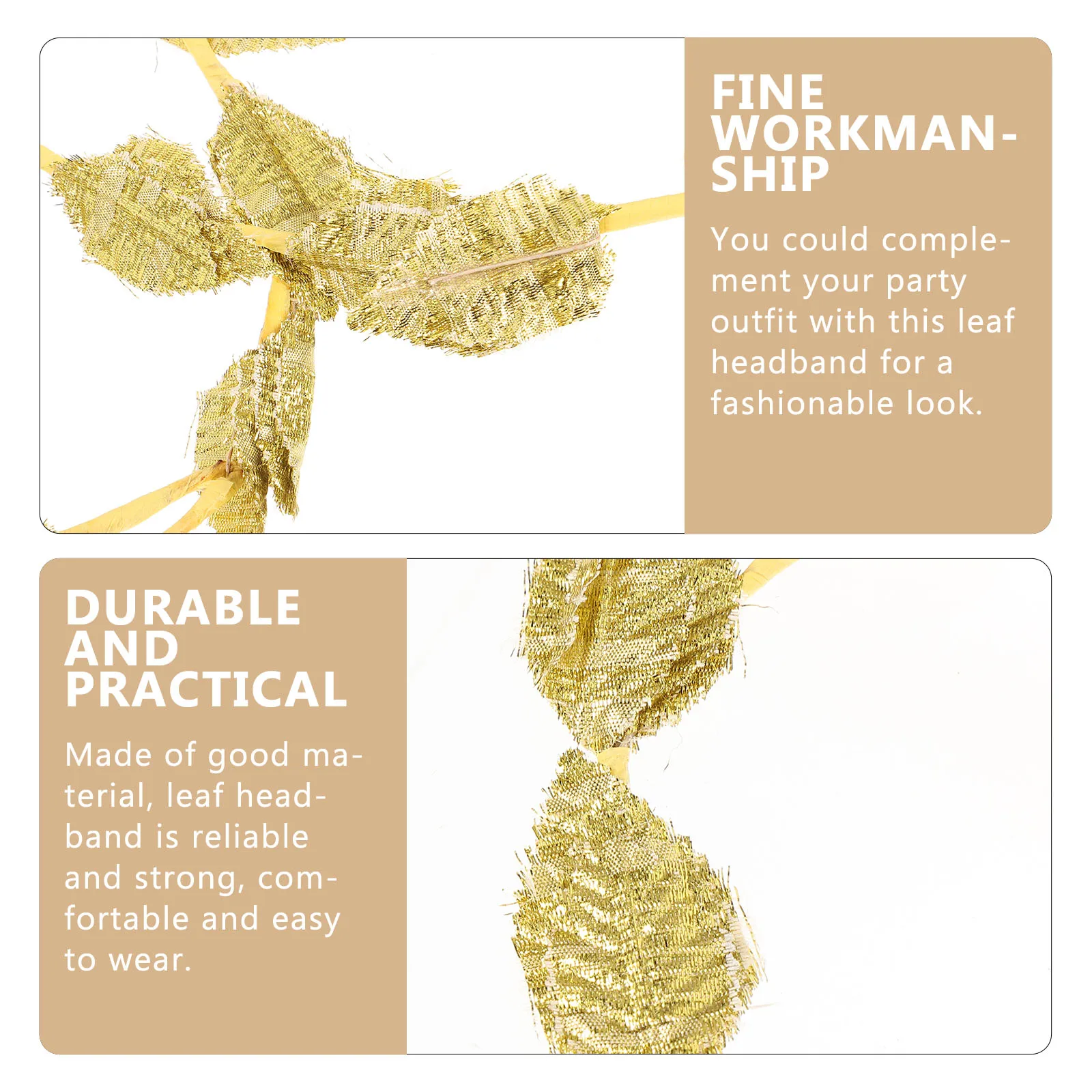 

3Pcs Golden Roman Leaf Headband Elegant Wedding Hair Accessories Bridal Wreath Crown for Brides Party Costume Headpiece