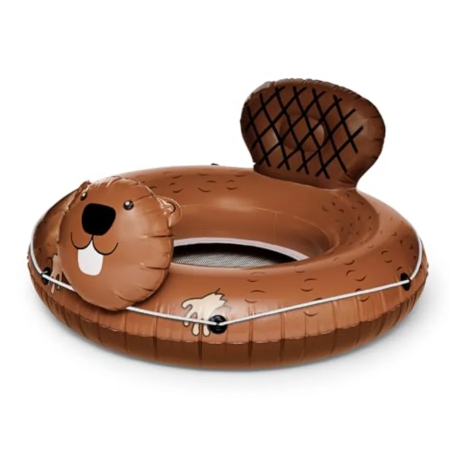 

Надувной плот для сплава по реке повышенной прочности с держателем для напитков, веревкой Grab n' Latch и удобным сетчатым сиденьем Beaver