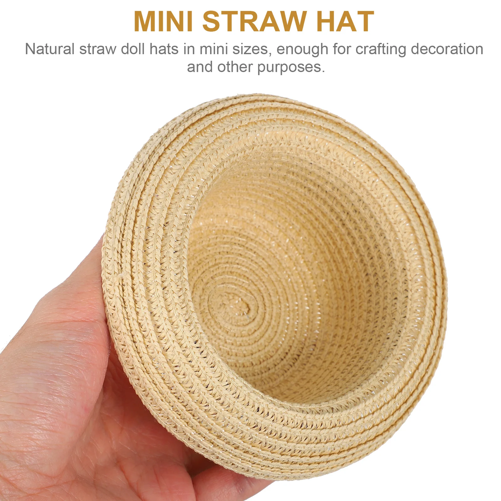 Straw Hat Mini Hats Natural Miniature Decor Hand Knitting Hand-knitted House Crafts Fashionable Cute Baby