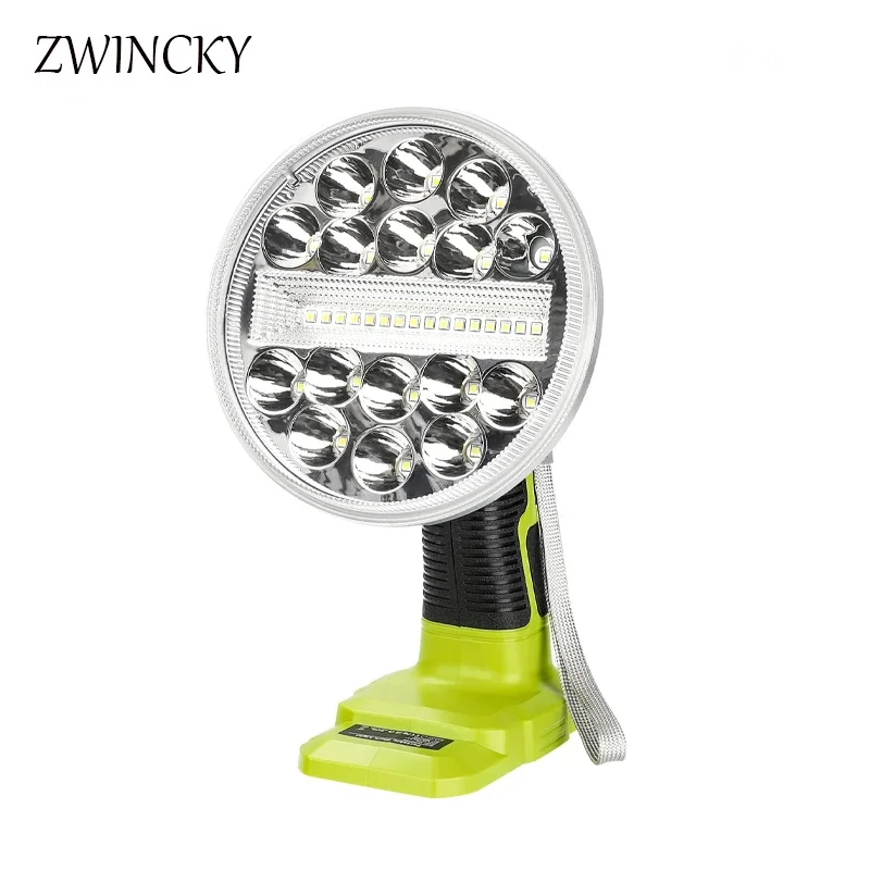 

2000LM LED Work Light Outdoor Lighting For Ryobi 18V Battery Cordless for Car Repairing Camping Emergency and Job Site Lighting