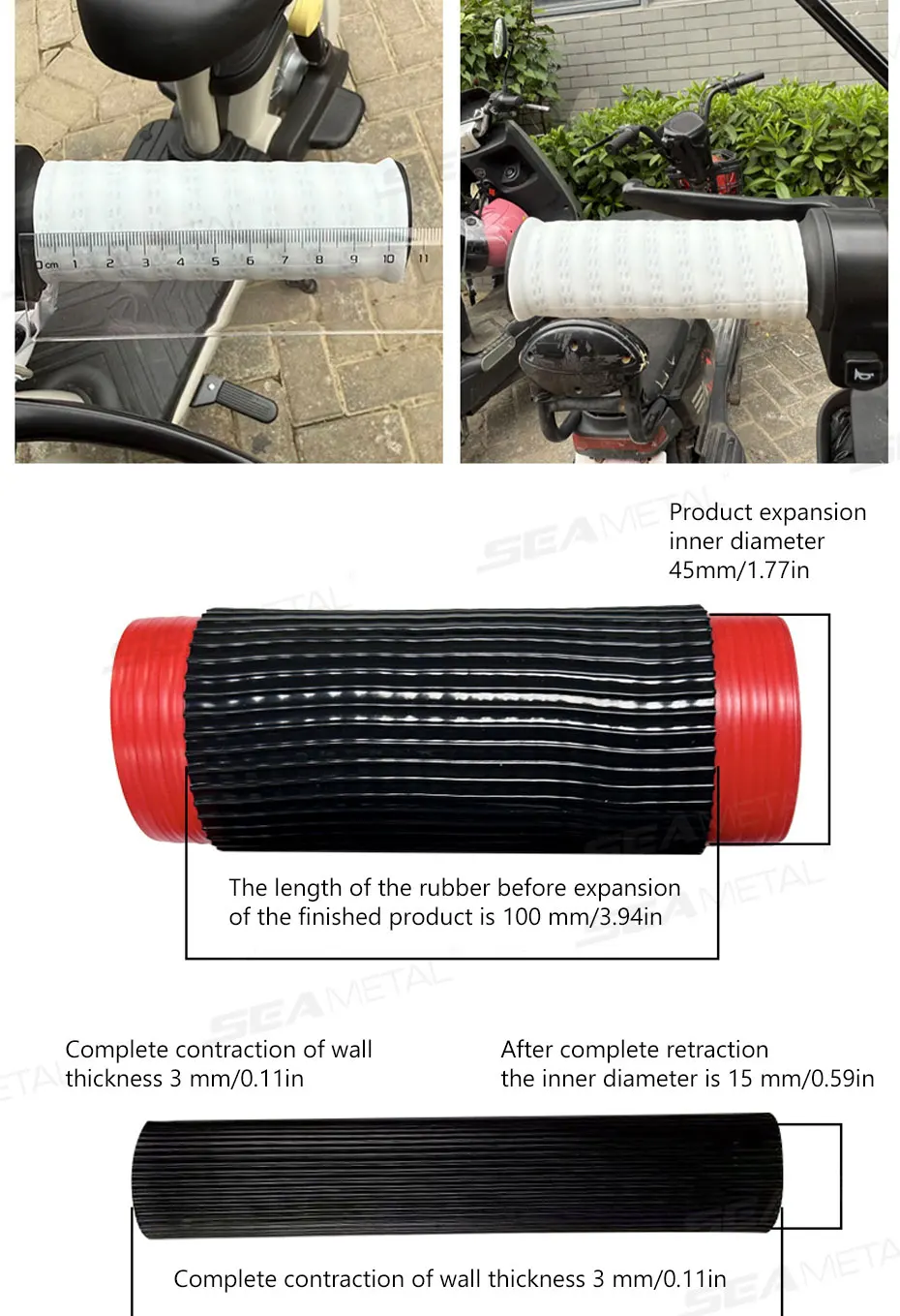 SEAMETAL Motorrad-Lenkerabdeckung, Bremsabdeckungen, selbstschrumpfend, rutschfest, Silikon, für Motorräder, Griffabdeckungen, Schutzhülle – Detail 10