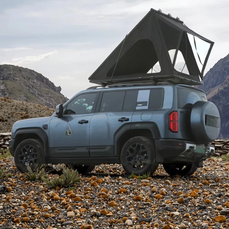 Waterproof Ultra-Thin Aluminum Alloy 8cm Side Flip Car Roof Tent Storage Rack Easy Installation No Damage 47kg Load Roof
