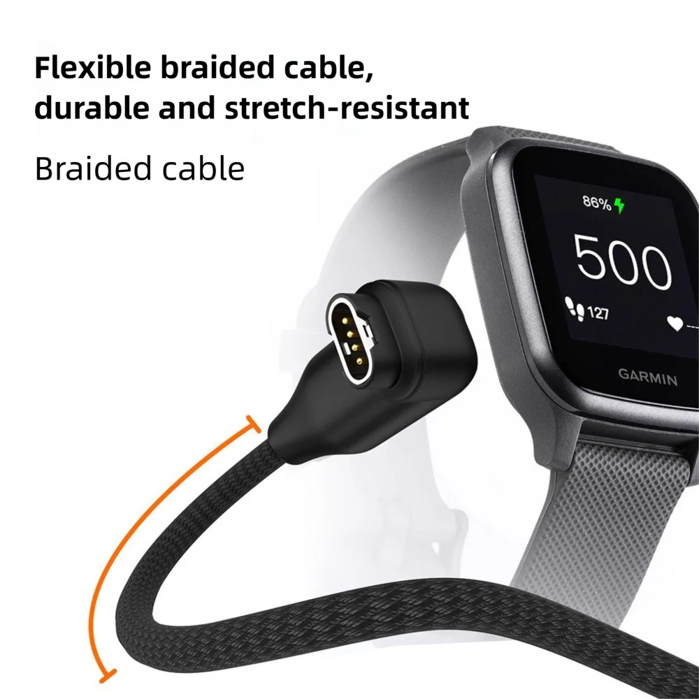 

2 in 1 USB Type-C Charging Cable Nylon Watch Charger Converter for Fenix8 7x 6S PRO Vivoactive Forerunner Instinct Venu