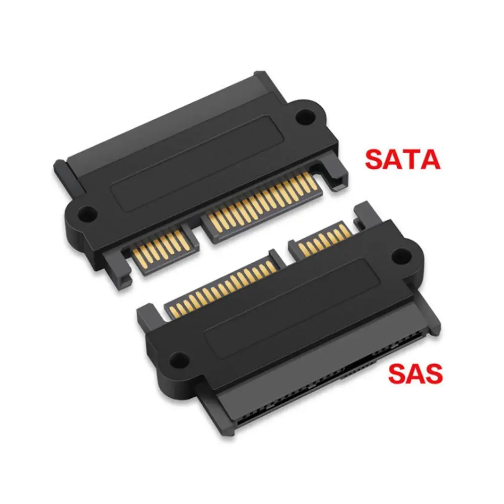 SFF-8482 SAS 22 Pin To 7 Pin + 15 Pin SATA Hard Disk Drive Raid Adapter Straight Head Portable Durable High Quality For PC