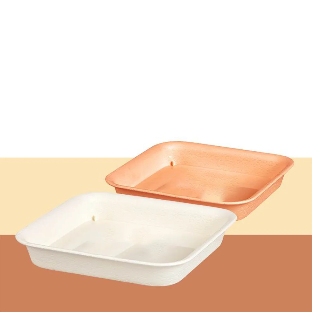 

2pcs Plastic Flower Pot Tray Thicken Leakproof Anti-Slip Lightweight Potted Plate Garden Indoor Balcony Use Square Tray For Home
