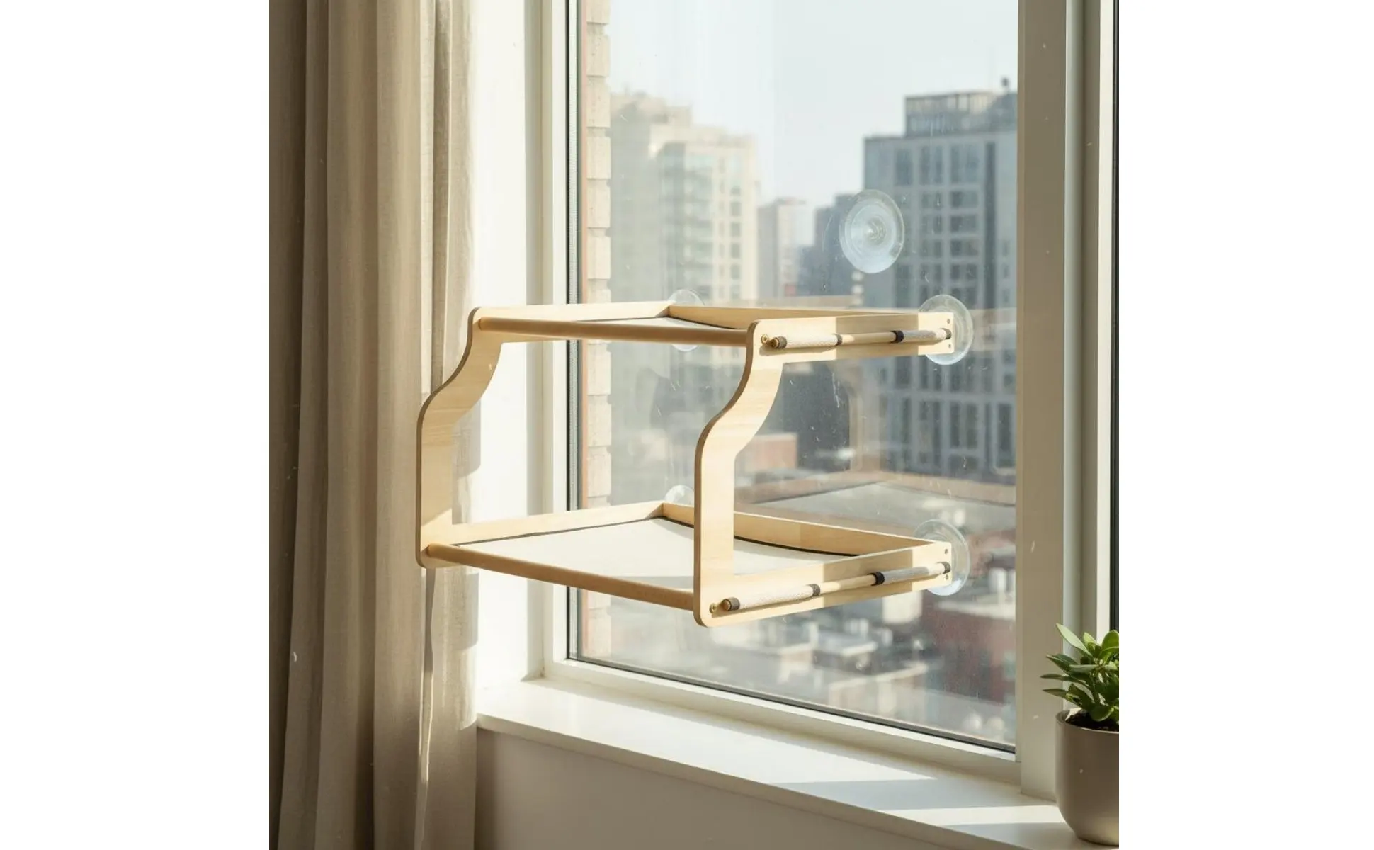 Window Mounted Cat Bed Easy-Mount Installation Bunk Cat Window Perch Pet Supplies Easy to Clean Breathable Mesh for Balcony