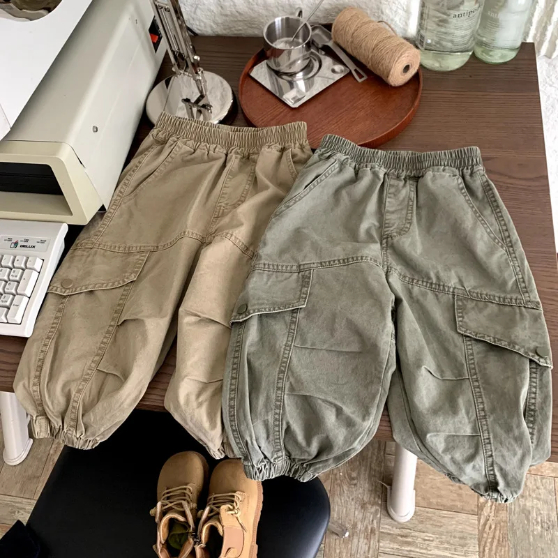 

Boys Pant 2025 Spring Autumn New Arrival Fashion Trendy Handsome Cool Casual Workwear Loose Solid Color Long Pants