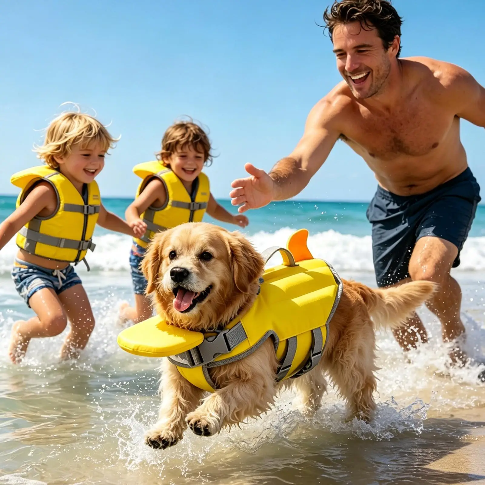 Hunde-Schwimmweste Reflektierend Verstellbare Haustier-Schwimmweste mit Verbessertem Auftrieb Sicherheits-Schwimmbekleidung mit Rettungsgriff für Hunde – Detail 7