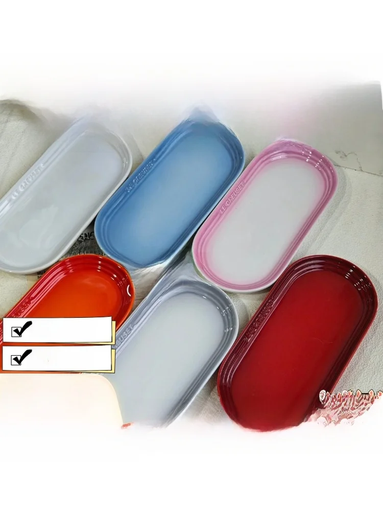 Le Creuset Cool Color Cerc Japanese Sle Diningware Oval Tra Plate Slow Plain Di 25cm Ele Home Living