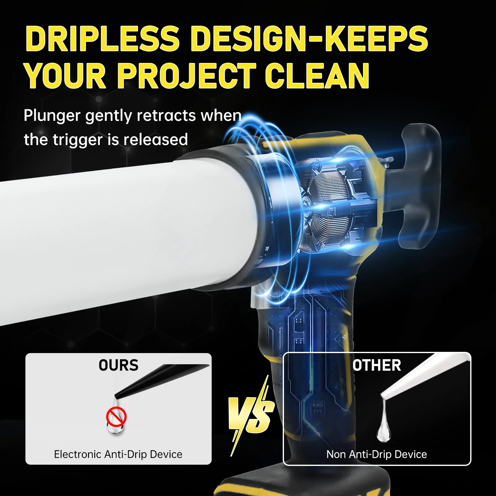 مسدس السد اللاسلكي 20 أونصة/600 مللي مسدس سيليكون كهربائي 4 سرعات خالية من التنقيط ملء ختم أداة إصلاح لدبوس بطارية ديوالت 20 فولت