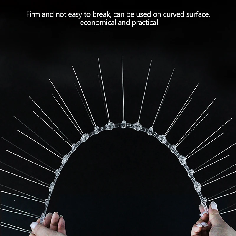 1Pc 25cm Bird Repeller Anti-Cat Balcony Plastic Pedestal Stainless Steel Bird Repellent Thorn Spikes Net Fence Anti-Bird Device