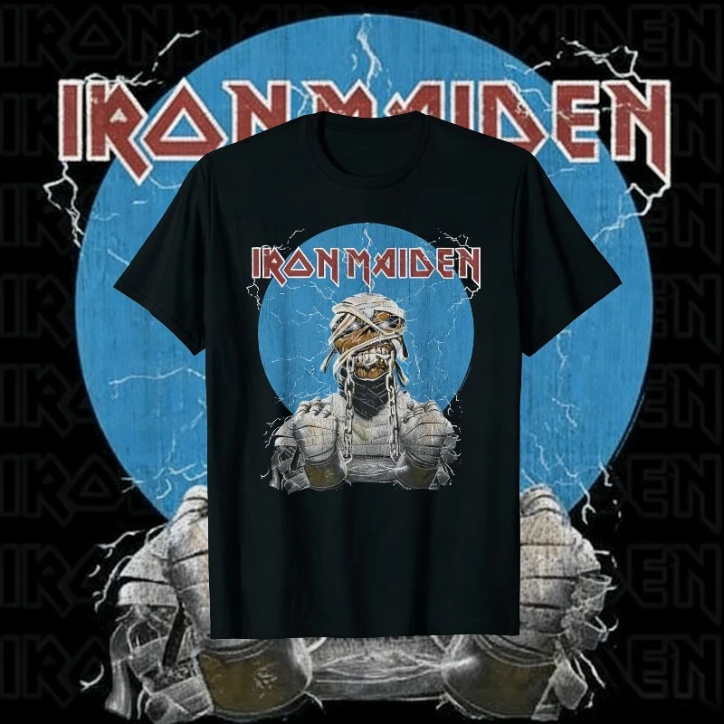

Лето 2023, футболка Iron Maiden Somewhere in Time из 100% чистого хлопка с принтом, винтажная футболка с рок-группой Eddie Cyborg MOTO