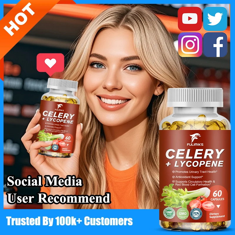 

Pure Celery Lycopene Complex Supplement, for Gpromotes Urinary Tract Health, Circulatory Health Suitable, Prostate Comfort, Men