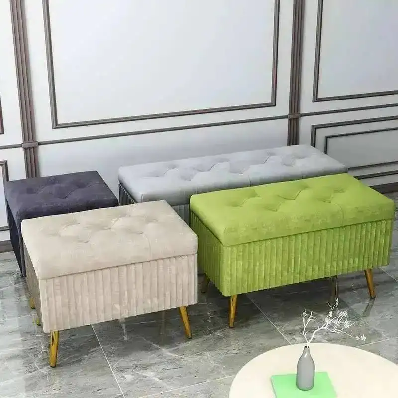 

Гостиная Бархатная Спальня Современная Пеленальная Кровать Входная Мебель Пуфы Дизайнерские Табуреты Для Обуви Комната Домашний Табурет для Скамьи Для Хранения