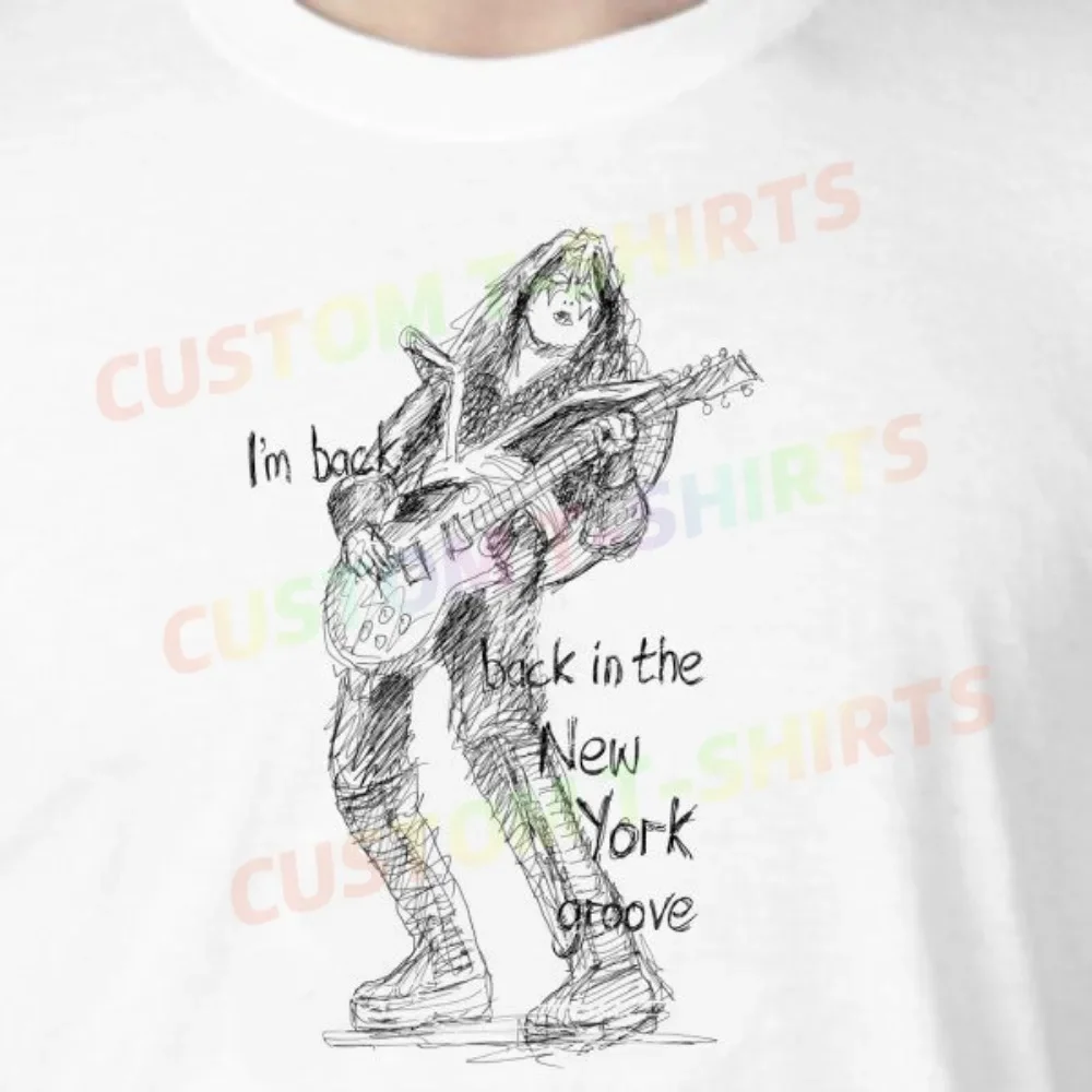 

183 3_Ace_Frehley_–_Kiss Fans' comic-style hand-drawn pattern T-shirts for both men and women in summer