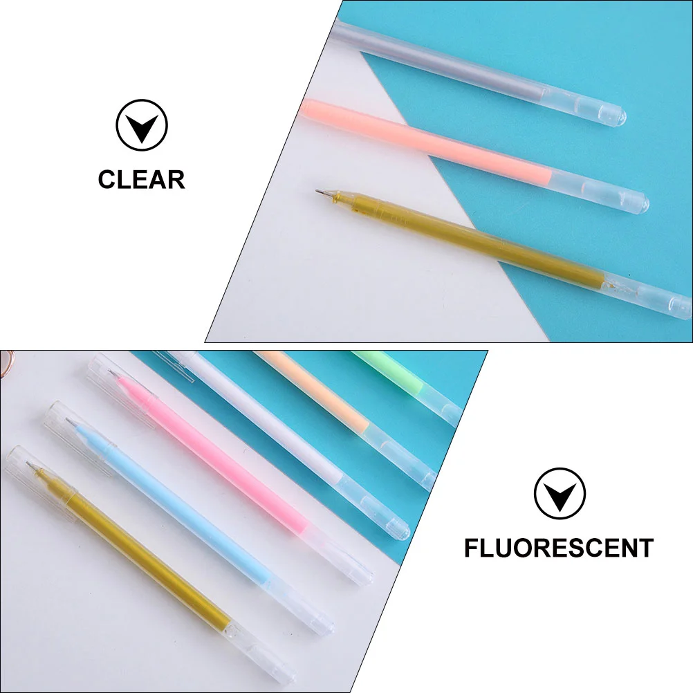 12 Pcs Erasable Gel Pens Press Plastic Fluorescent Fine Tip Colorful Highlighter Mark Student Supplies