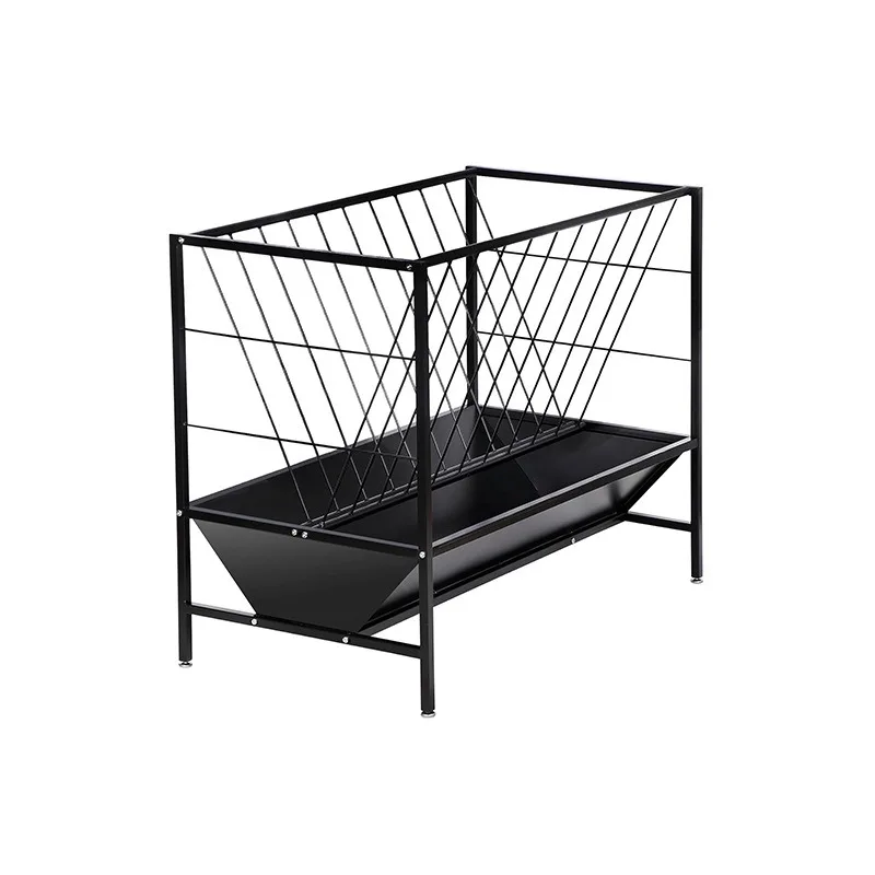 for Goats Pasture Deer Horses Animal Feeder Tool Heavy-Duty 24-Gallon Metal Grain Feed Pan