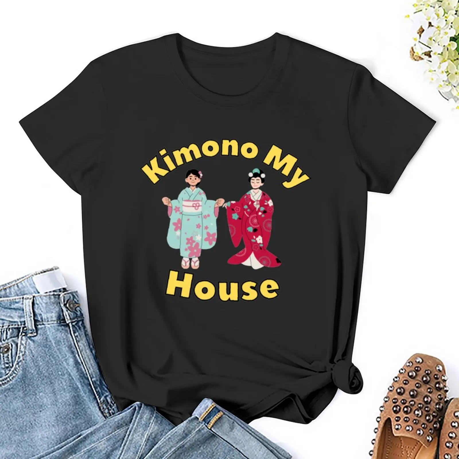 Kimono My House T-Shirt Nieuwe Editie Dier Prinvoor T-Shirts Voor Vrouwen Grafische T-Shirts Grappig