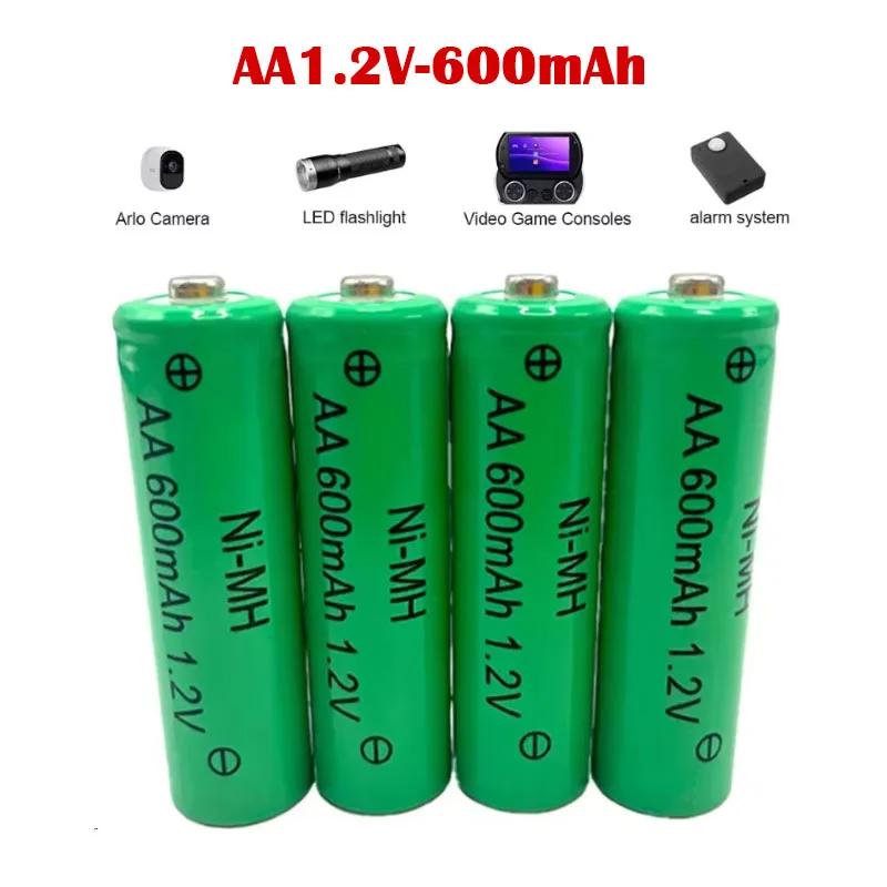 AA 600mAh 1.2V ni-mh بطارية قابلة للشحن للكاميرا ميكروفون مصباح يدوي التحكم عن بعد مشغل MP3/MP4 ماكينة حلاقة كهربائية #1