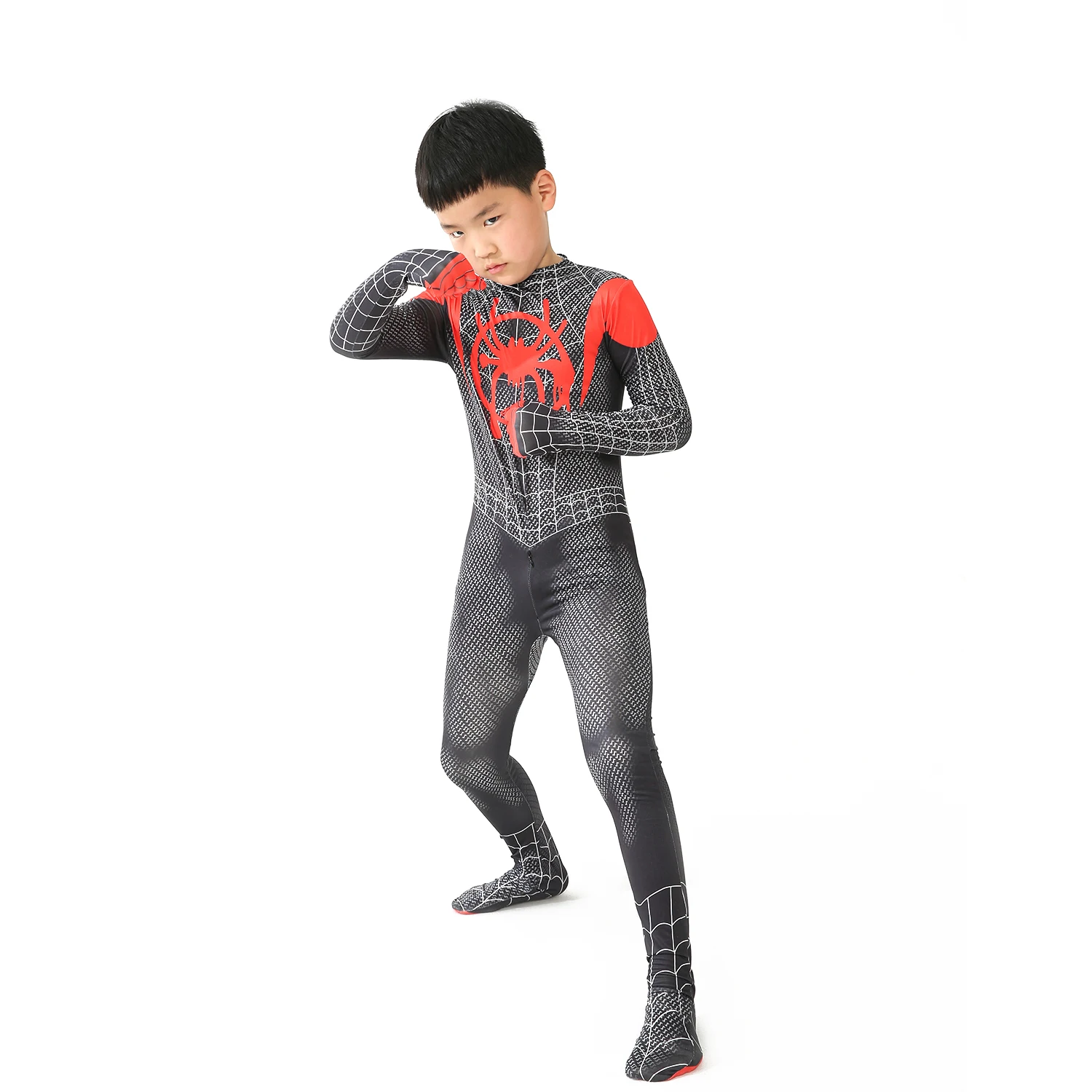 New Miles Morales lontano da casa Costume Cosplay Zentai Spiderman Costume supereroe body Spandex vestito per bambini su misura