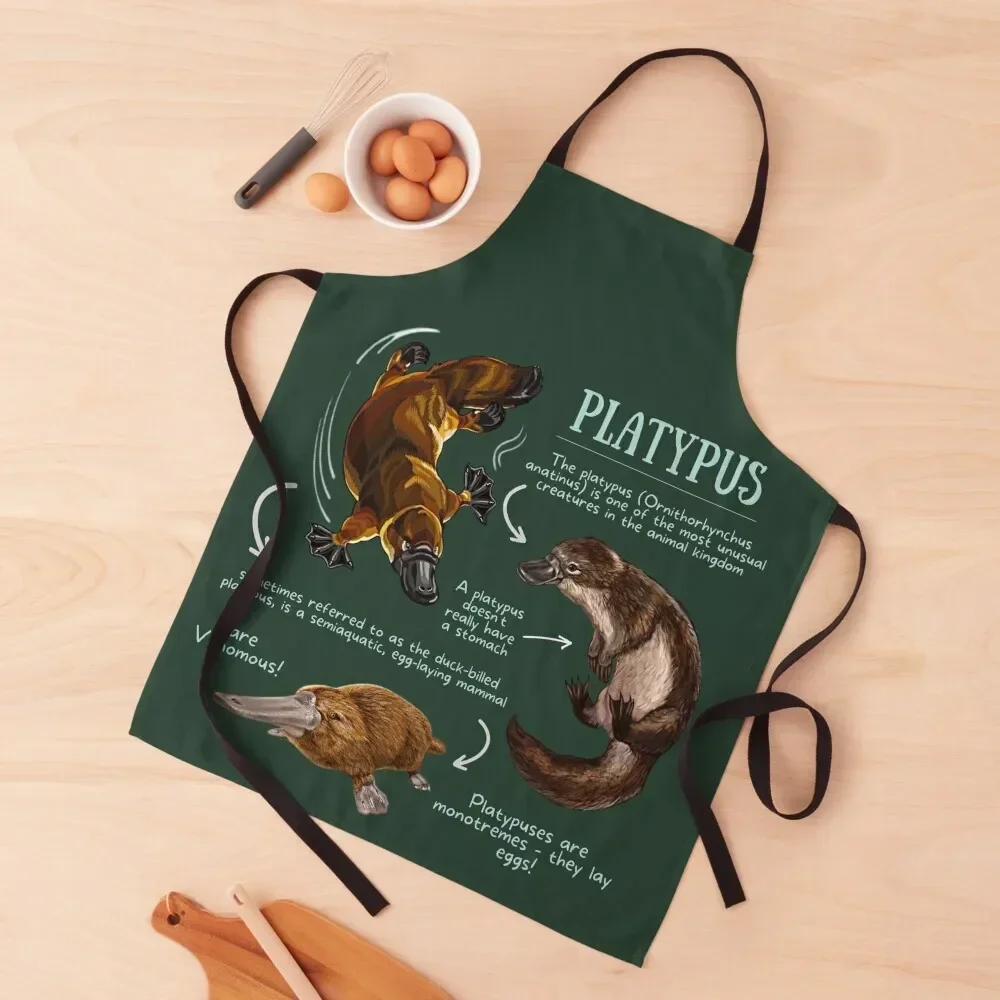 Platypus Fun Facts Apron Waterproof women Dress Korean innovative kitchen and home items Apron