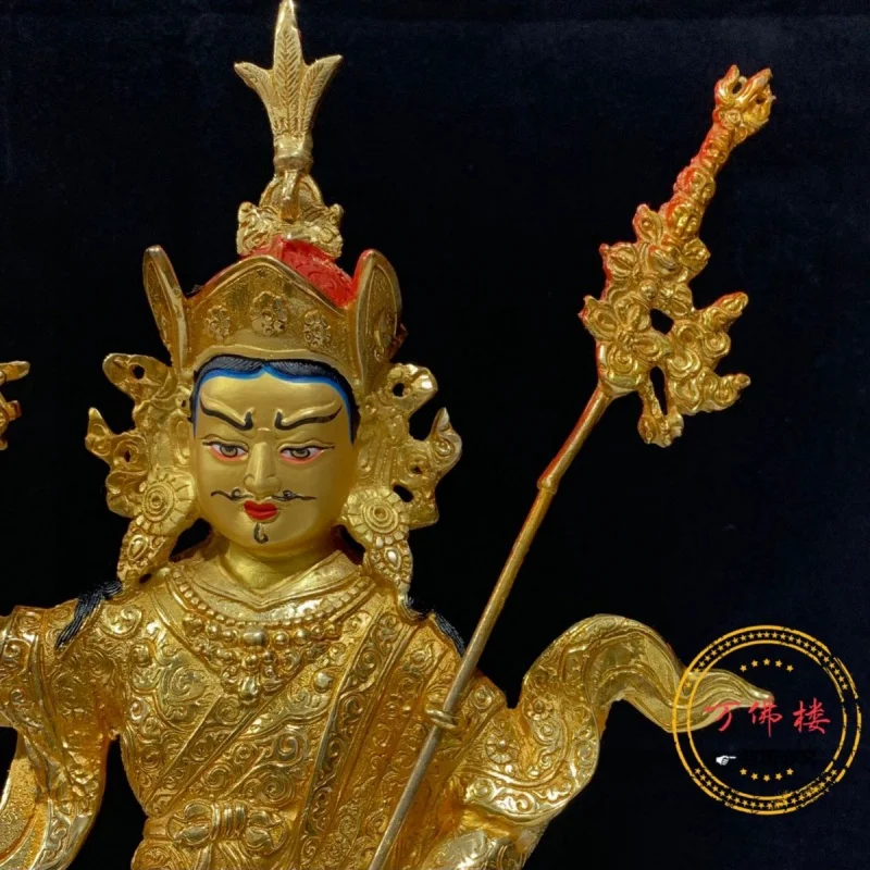 33 cm Station Lotus Full Gilding Buddha Statue 10-Inch Pure Copper Ornaments Tibetan Tantra Can Hold Tibetan Buddhism Worship