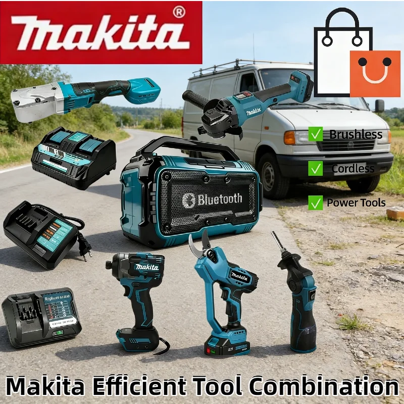 

Набор для резки Makita: бесщеточная шлифовальная машина 18В и различные аксессуары для зарядного устройства